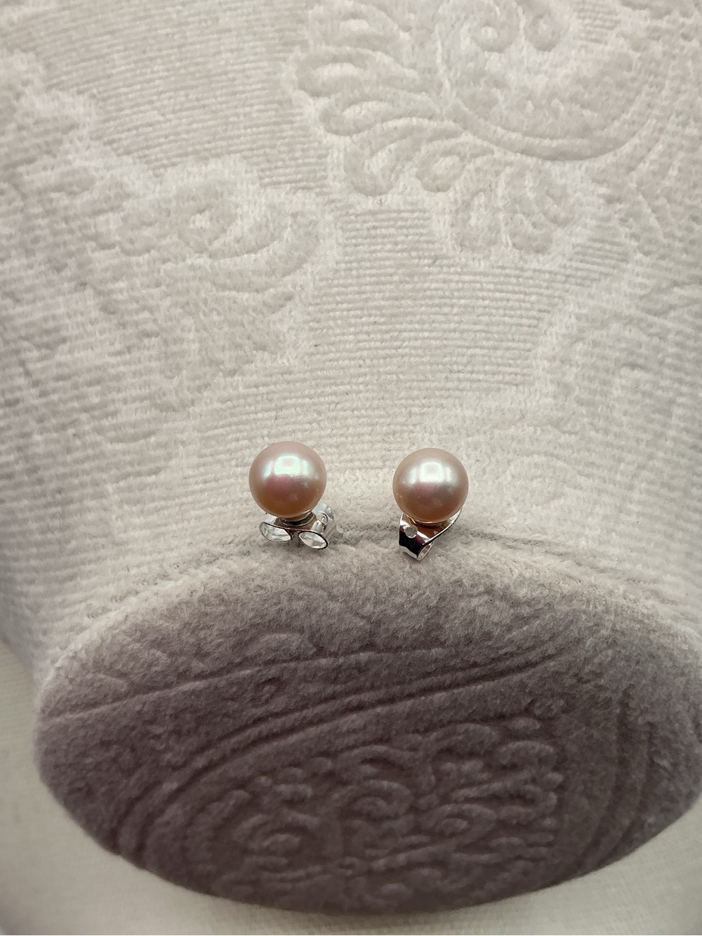 Classic Pearl Stud Earrings in Soft Pink - Women Jewelry